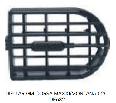 Difusor. Ar Gm Corsa Max 02/12 Montana 04/11 Central e Lateral Ld Le