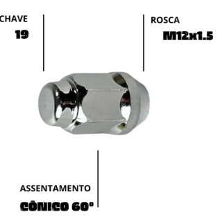 Porca Roda Cromada M12X1,5 Onix/prisma/cobalt/spin