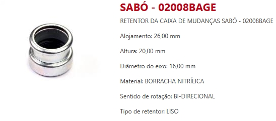 Retentor da Haste Seletora do Câmbio